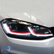 Fényszórók VW Golf VII (7) 12-17 Look 7.5 GTI Fekete/Piros csíkos H7 motorral-image-6290181