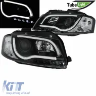 Fényszórókészlet Audi A3 8P 03-08 DRL & LED csíkos fekete H7/H1 Sonar-image-6290072