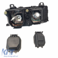 Fényszórókészlet BMW 3 E36 Coupe / Sedan / Compact / Touring 90-99 Angel Eyes Fekete H7/H7 Carner-image-6290664