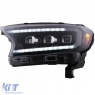 Fényszórókészlet Ford Ranger 15-20, DRL, dinamikus indítás, fekete, Full LED, motorral, VLand-image-6291642