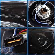 Fényszórókészlet Mitsubishi Lancer 07-17 DRL LED csík & dinamikus irányjelző fekete/króm H7 manuális VLAND-image-6290688