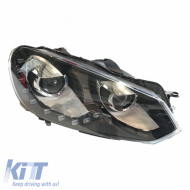 Fényszórókészlet VW Golf VI (6) 08-12 DRL GTI / R20 Look Fekete H7/H7 motorral-image-6290030