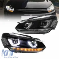 image-31-Fényszórókészlet VW Golf VI (6) 08-12 DRL U-Type & Dinamikus irányjelző Fekete H7/H7 motorral VLand