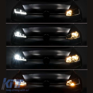 Fényszórókészlet VW Golf VII (7) 12-17 DRL Full LED Halogén verzióhoz Fekete/Króm LEDHL103-CM Osram Ledriving-image-6289923