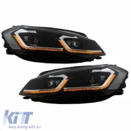 Fényszórókészlet VW Golf VII (7) 12-17 Look 7.5 GTI Fekete/Ezüst H7 motorral-image-6289950