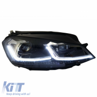 Fényszórókészlet VW Golf VII (7) 12-17 Look 7.5 GTI Fekete/Ezüst H7 motorral-image-6289954