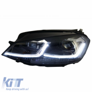Fényszórókészlet VW Golf VII (7) 12-17 Look 7.5 GTI Fekete/Ezüst H7 motorral-image-6289955