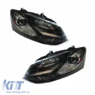 Fényszórókészlet VW Polo 6R/6C 09-17 DRL GTI R-Look Fekete/Ezüst H7/H7 motorral-image-6289982