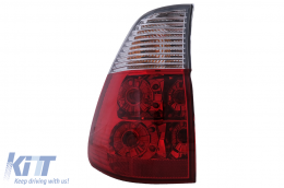 Feux arrière Halogènes pour BMW X5 E53 1999-2006 Rouge Transparent-image-6112596