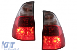 Feux arrière Halogènes pour BMW X5 E53 1999-2006 Rouge Transparent-image-6112604