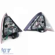 Feux arrière LED en verre clair rouges clairs adaptés pour Mercedes SLK R170 96-04-image-6195125