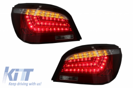 Feux arrière LED Lightbar pour BMW Série 5 E60 04.2003-03.2007 Rouge Blanc-image-6047785