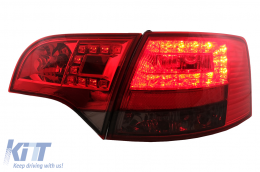 Feux Arrière LED pour Audi A4 B7 Avant 8ED 11.2004-2007 Rouge Fumée-image-6105424