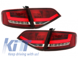 Feux arrière LED pour Audi A4 B8 8K Berline 07-10 Embouts diffuseur Look RS4-image-6055707