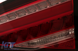 Feux arrière LED pour Audi A4 B8 Sedan 2012-2015 Rouge Transparent Virage Dynamiques-image-6109944