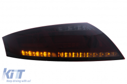 Feux arrière LED pour Audi TT 8J 04.2006-02.2014 Rouge fumé Clignotants dynamiques-image-6111528