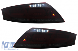 Feux arrière LED pour Audi TT 8J 04.2006-02.2014 Rouge fumé Clignotants dynamiques-image-6111530