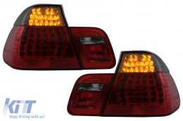 Feux Arrière LED pour BMW Série 3 E46 Limousine 4Portes 09.01-03.05 Rouge Fumée-image-6101313
