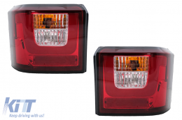 Feux arrière LED pour VW T4 Transporter Caravelle Multivan 1990-2003 Rouge Clair-image-6105831