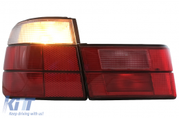 Feux arrière pour BMW Série 5 E34 Berline 1987-1995 Rouge Blanc Taillights-image-6113402