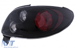 Feux Arrière pour Peugeot 206 CC 1998-2004 2 Portes Halogènes Noirs-image-6112882