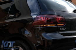 Feux Arrières Full LED pour VW Golf 6 VI 08-13 R20 Look Cerise Rouge Dynamique-image-6084187
