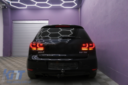 Feux Arrières Full LED pour VW Golf 6 VI 08-13 R20 Look Cerise Rouge Dynamique-image-6089152