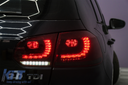 Feux Arrières Full LED pour VW Golf 6 VI 08-13 R20 Look Cerise Rouge Dynamique-image-6089155