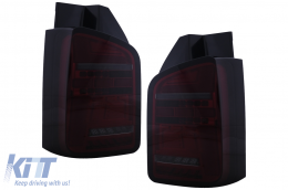 Feux arrières Full LED pour VW Transporter V T5 Facelift 2010-2015 Dynamic Signal Fumée rouge-image-6111415
