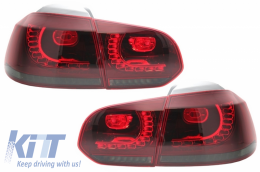 Feux Arrières LED pour VW Golf 6 08-13 R20 Look Rouge/Fumée Tournante Statique-image-6050957