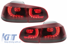 Feux Arrières LED pour VW Golf 6 08-13 R20 Look Rouge/Fumée Tournante Statique-image-6050959