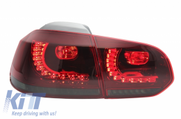 Feux Arrières LED pour VW Golf 6 08-13 R20 Look Rouge/Fumée Tournante Statique-image-6050960