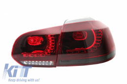 Feux Arrières LED pour VW Golf 6 08-13 R20 Look Rouge/Fumée Tournante Statique-image-6050962