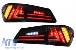 Feux Full LED pour LEXUS IS XE20 06-12 Light Bar Facelift New XE30 Smoke-image-6025890