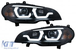 image-5-Feux Jjour LED Phares Angel Eyes pour BMW X5 E70 2007-2013 Noir Headlights