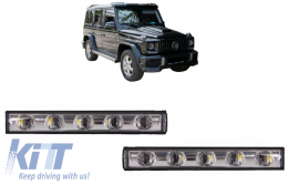 Feux LED DRL Chrome pour Mercedes G W463 89+ Lumière G65 Look-image-6046786