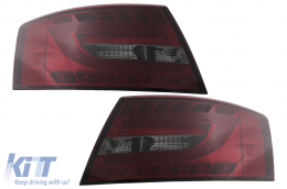 Feux LED pour Audi A6 C6 4F Limousine 04.2004-2008 Rouge Fumée 7PIN-image-6089400