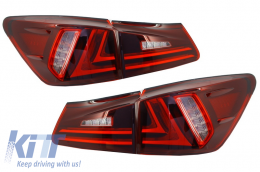 Feux LED pour LEXUS IS XE20 05-12 Barre lumière Facelift New XE30 Rouge Clair-image-6025901