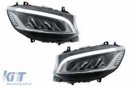 Fhares Feux LED pour Mercedes Sprinter W907 Halogènes 2019-2023 Noir Headlights-image-6114471