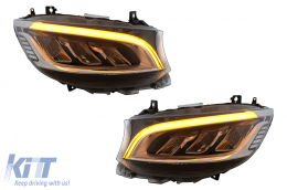 Fhares Feux LED pour Mercedes Sprinter W907 Halogènes 2019-2023 Noir Headlights-image-6114474