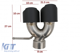 Fibre carbone Silencieux Conseils pour Range Rover et SUVs Finition mate Look Inlet 8cm-image-6054192