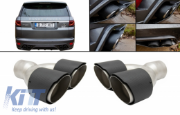 Fibre carbone Silencieux Conseils pour Range Rover et SUVs Finition mate Look Inlet 8cm-image-6054423