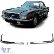 image-56-Finiture in cromo paraurti anteriore EU 1,8 mm 3 pezzi adatto per Mercedes SL R107 71-89