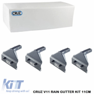 Fixation Kit suitable for Roof Bars & Racks CRUZ LCV 933-071 Raingutter Universal V11 11cm Set of 4 Pieces