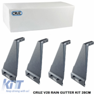 Fixation Kit suitable for Roof Bars & Racks CRUZ LCV 933-076 Raingutter Universal V28 28cm Set of 4 Pieces