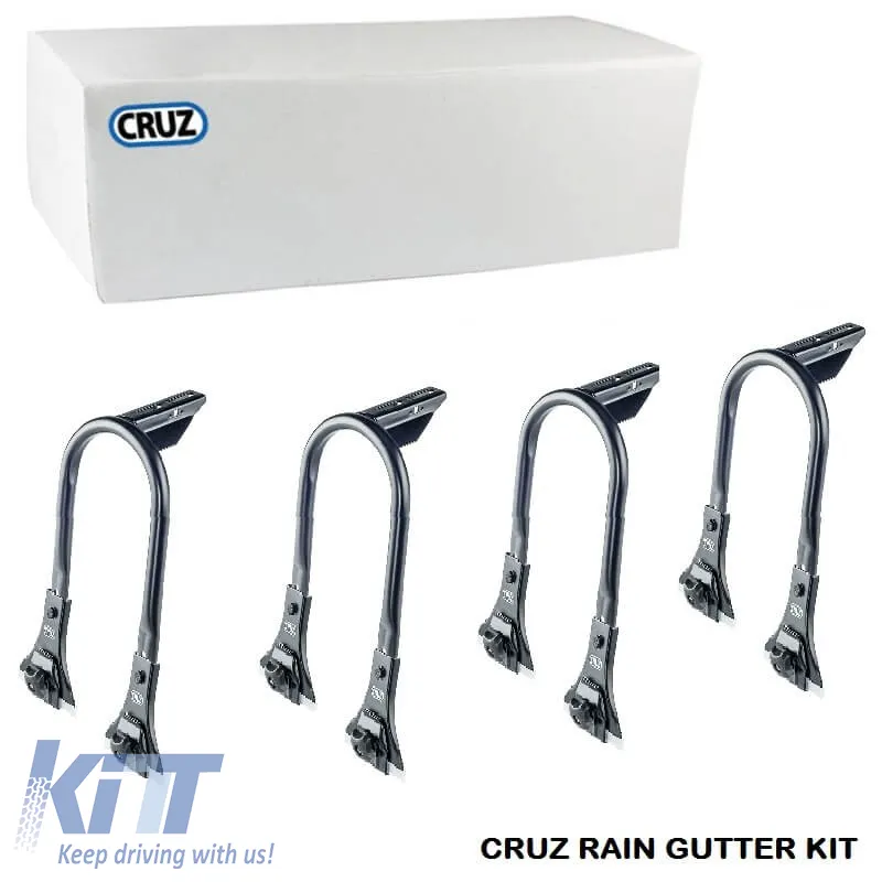 Fixation Kit suitable for Roof Bars & Racks CRUZ LCV 933-034 Raingutter Universal Double 39cm Set of 4 Pieces