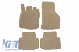 Floor mat Beige Rubber Black suitable for VW Passat B8 (2014-Up)