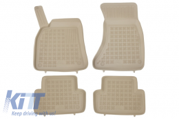 Floor mat Rubber Beige suitable for AUDI A4 B8 (2008-2015) A5 Sportback (2009-2016) - 200308B
