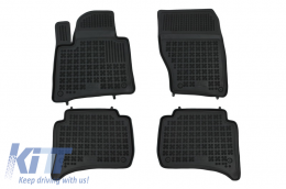 Floor mat Rubber Black suitable for PORSCHE Cayenne II (2011-2016) suitable for VW Touareg II (2010-2018) - 200111