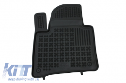 Floor mat Rubber Black suitable for PORSCHE Cayenne II (2011-2016) suitable for VW Touareg II (2010-2018)-image-6013734